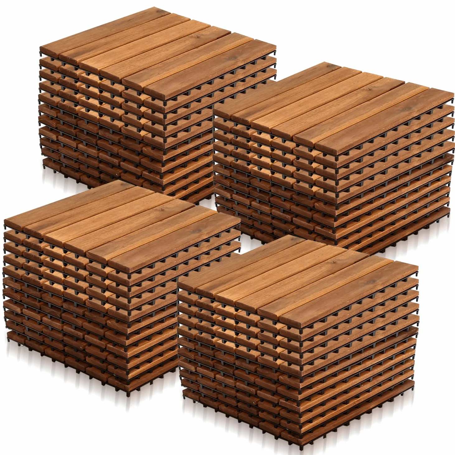 Piastrelle Esterno 30 x 30 cm, 44 pezzi Pavimento per Esterno Pavimento Giardino ad Incastro per Patio Terrazza Balcone Piscina 4 m Tagliabile
