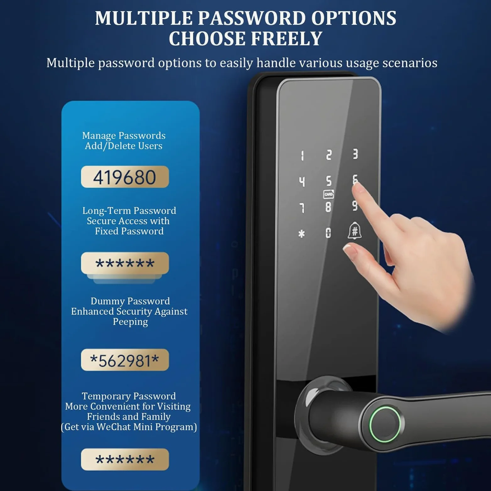 Serratura Per Porta D'ingresso Senza Chiave Con Maniglia, Controllo Tramite APP TTLock - Serratura Di Sicurezza Intelligente Con Impronta Digitale Per Porta D'ingresso, Facile Installazione
