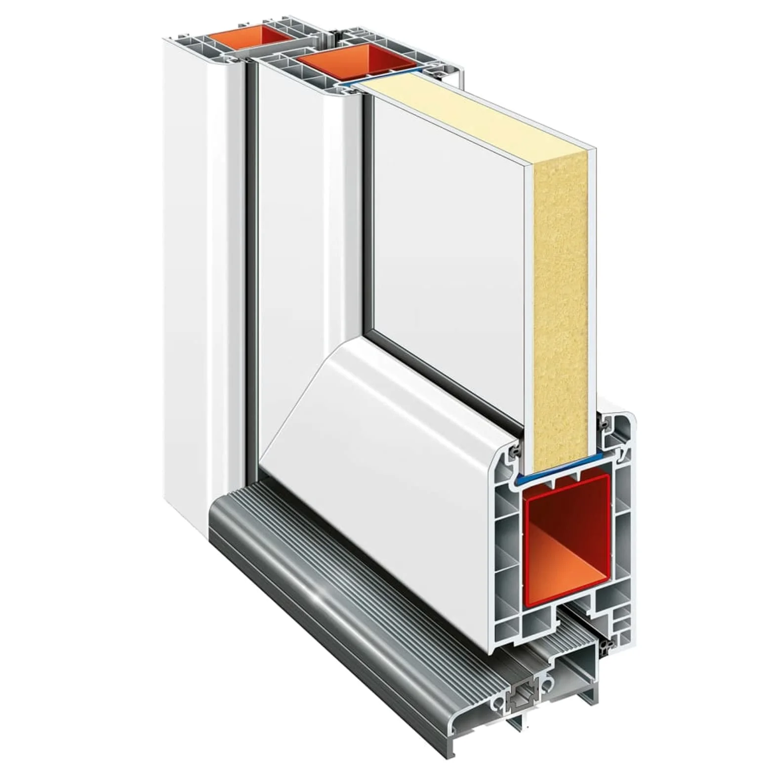 Gecheer Porta,Ingresso,Sinistra,per Esterno,in PVC,Bianco,108x208 cm