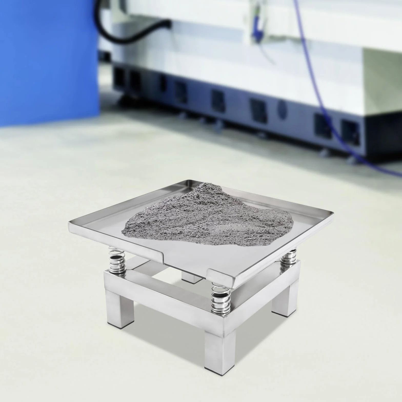 Piccola tavola vibrante per calcestruzzo, prova di vibrazione, tavolo vibrante in acciaio inox, mini tavolo da 350 x 350 cm, 220 V, 3600 giri/min, per forme di vibrazione, aumento della resistenza del