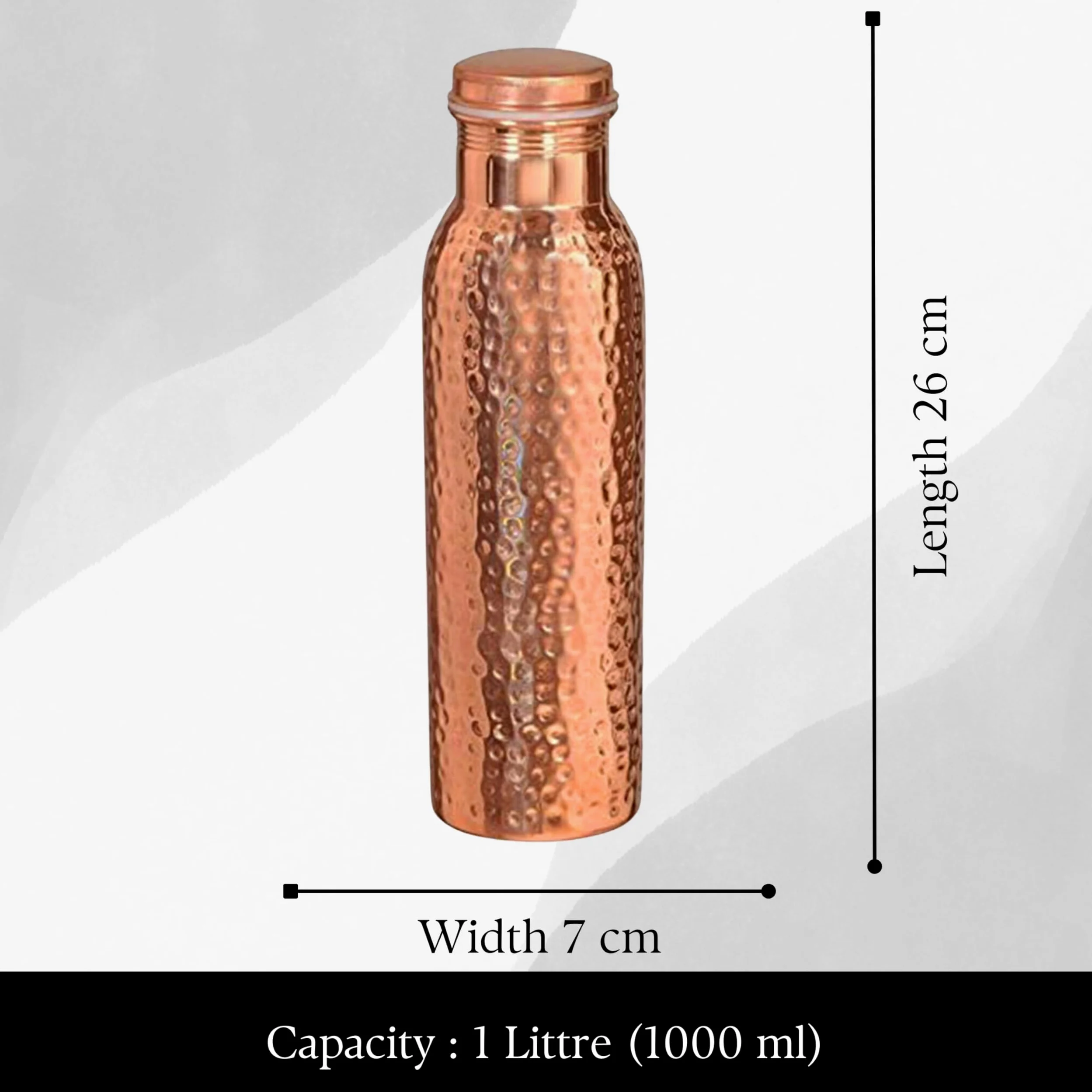 Dispenser d'acqua in rame puro, capacità 8 l, finitura martellata, benefici per la salute ayurvedica, include 2 bicchieri abbinati e 1 bottiglia di rame, bicchieri artigianali per guarigione e