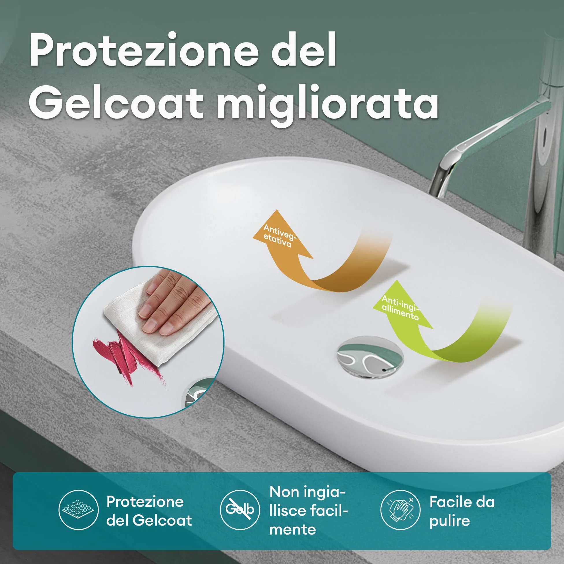 Mai & Mai Lavabo da Appoggio 54x34x10.5cm, Lavandino Bagno da Appoggio Ovale da Marmo Fuso, Biano Opaco, Colossum808