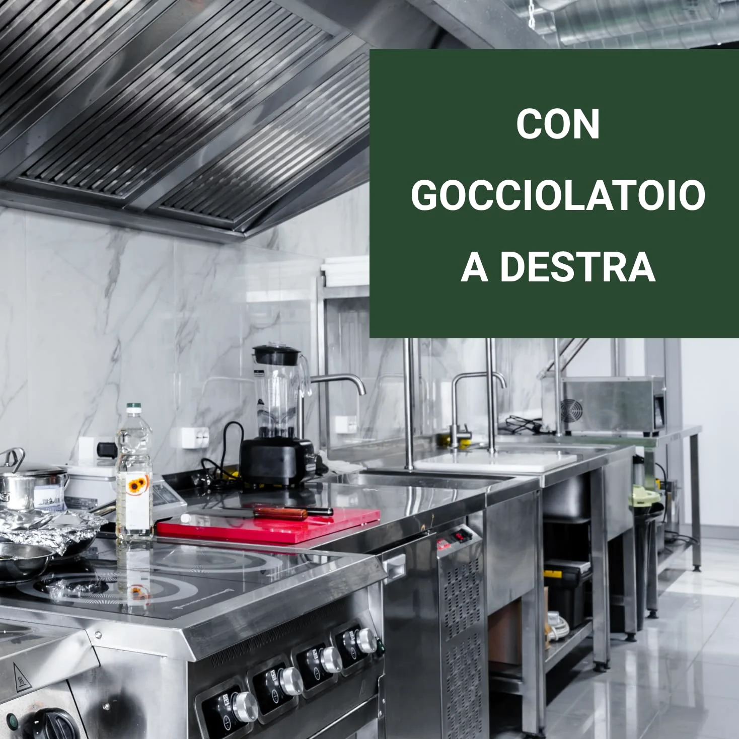 Ristoattrezzature Lavello in Acciaio Inox - Professionale, per Cucine Ristoranti e Pizzerie - 2 Vasche, Gocciolatorio a Sbalzo a Dx - 160x70x85h
