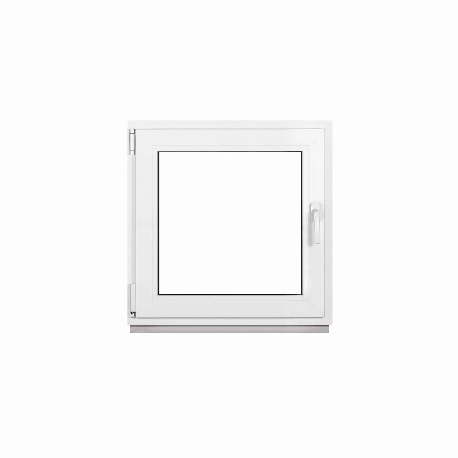 Finestra per cantina Finestra in plastica Bianco Larghezza x Altezza 80 x 80 cm (800 x 800 mm) 2-vetri (32 mm) girevole e ribaltabile DIN sinistra 4-camere Profilo 58 mm incluso maniglia
