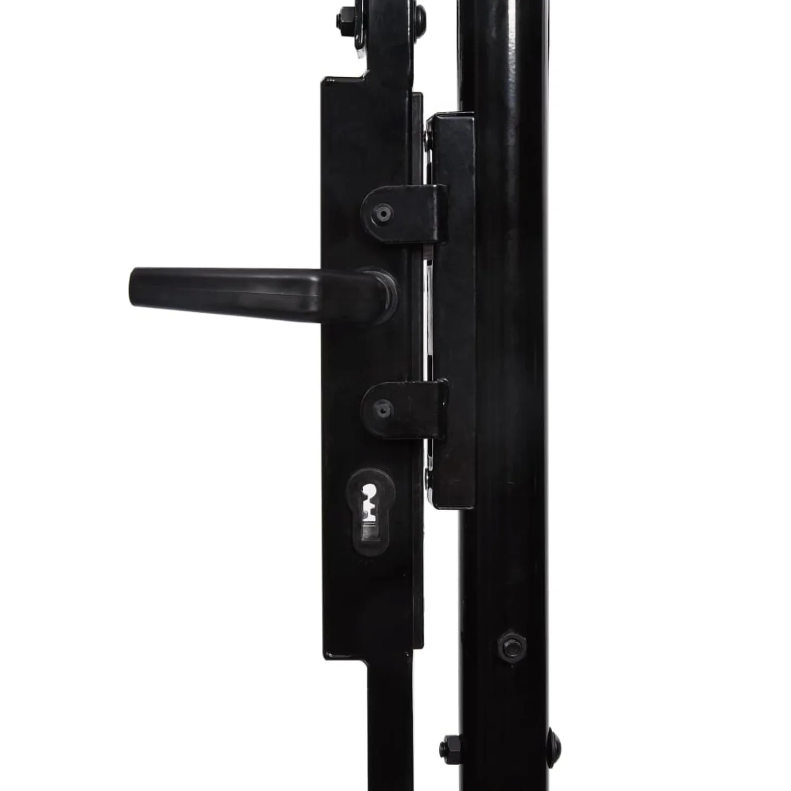 IKAYAA Cancello Doppio con Punte a Lancia Cancello per Recinzione a Doppia Anta Cancello da Giardino per Recinzione con Manico, Serratura e 3 Chiavi in Acciaio zincato-300 x 125 cm