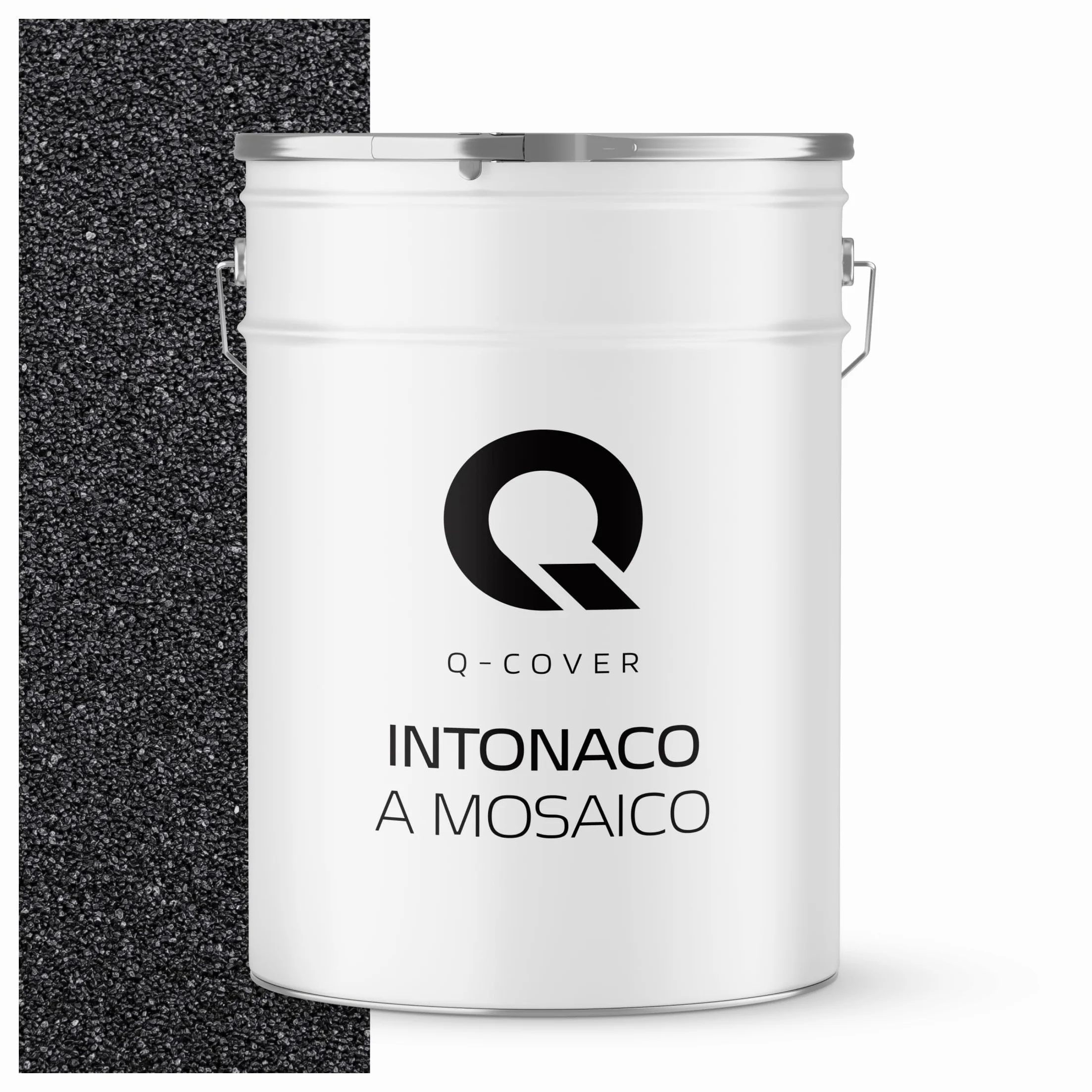 Intonaco in pietra colorata, 25 kg, Nero, M12, intonaco decorativo per interni ed esterni, intonaco per facciate, intonaco finito, intonaco pregiato, antigraffio