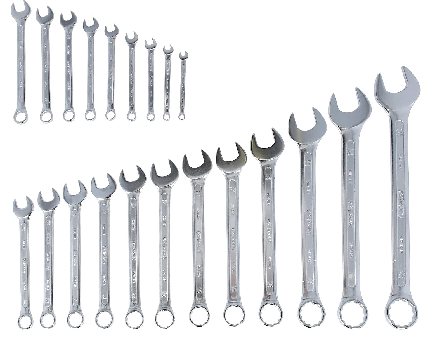 KS Tools 517.0043 Serie di chiavi combinate,inclinate,21pz.6-32mm