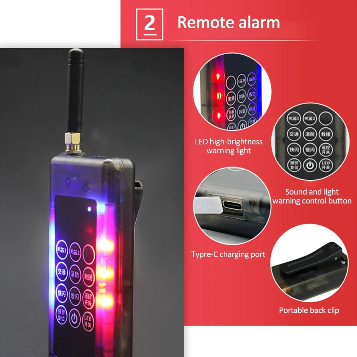 Cono Luminoso Lampeggiante a LED ad Alta Luminosità, Anello di Segnalazione Luminoso con Supporto, in Grado di Registrare la Voce ed è Ricaricabile, Razzi di Emergenza Stradali
