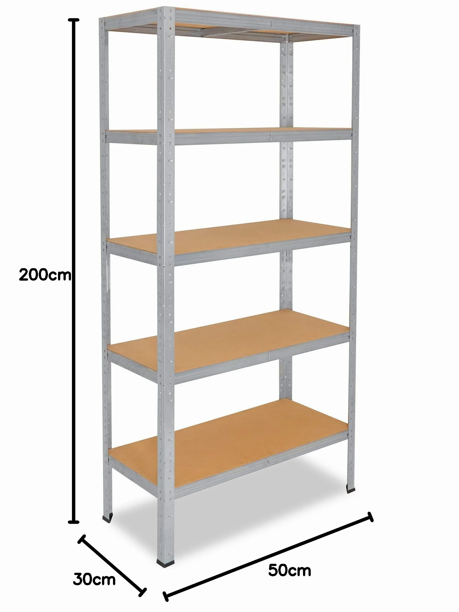 shelfplaza® 200x50x30cm HOME Scaffale metallo per carichi pesanti zincato con 5 ripiani con 175kg capacità di carico/Scaffali in metallo per garage come scaffali per ripostiglio o officina