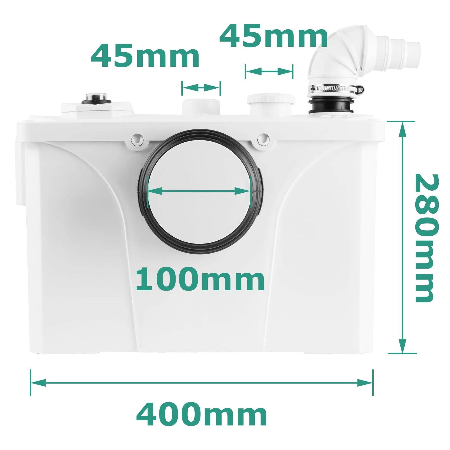700W Trituratore Pompa Maceratore, pompa da per acque luride per WC, lavabo, doccia, 190L/min, con 4 ingressi, con lame in acciaio inox e carbone attivo