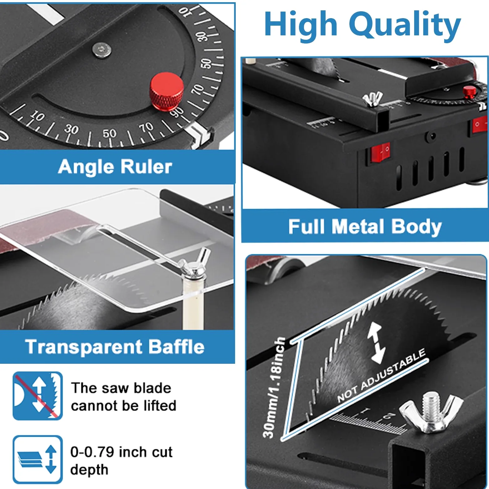 Mini sega da tavolo con levigatrice a nastro, seghe da banco di precisione per la lavorazione del legno, mini disco abrasivo per fai da te, hobby, modellismo, artigianato, PCB, potenza 300 W
