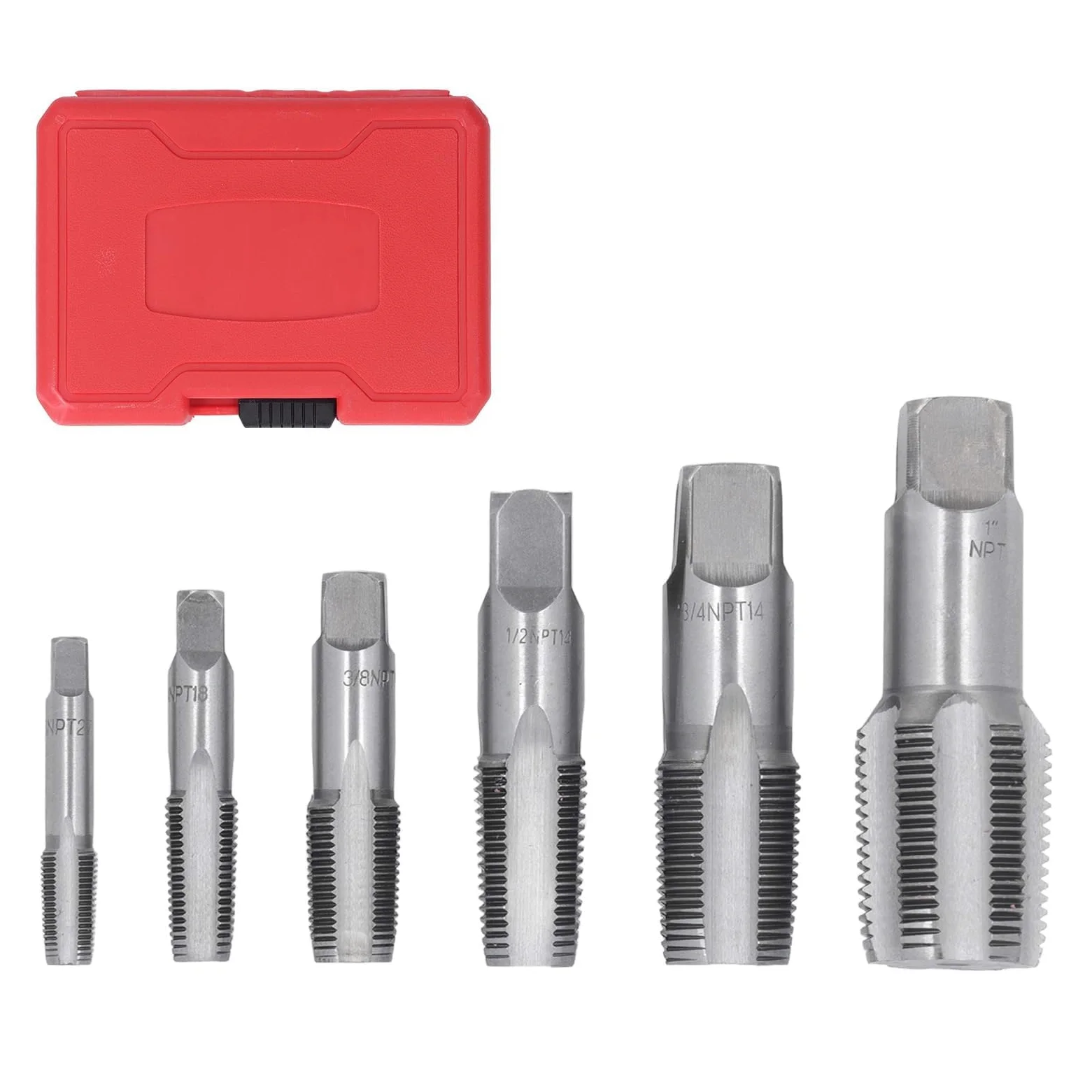 Set di Rubinetti NPT 6 Pezzi in Acciaio Al Carbonio Filettati per Impianti Idraulici Tubi 1 3/4 1/2 3/8 1/4 1/8