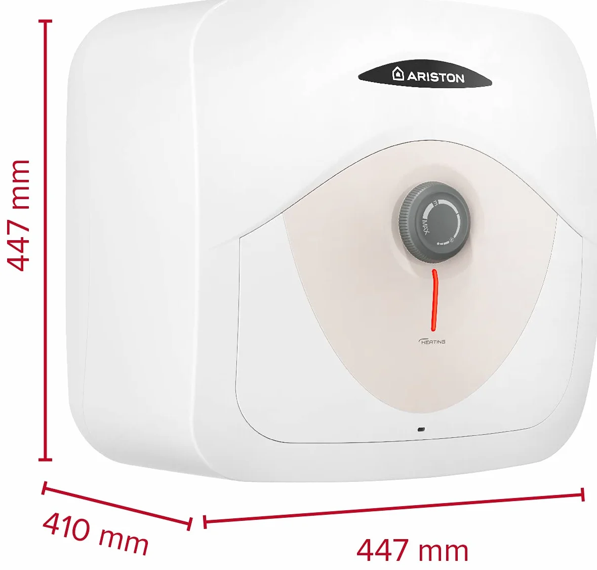 Ariston Dune RS - Scaldabagno Elettrico 30 Litri 38x41x42 cm - Boiler Elettrico con Display LED Controllo Temperatura, Installazione in Italia Sopralavello, Beige 220V, Classe Energetica A