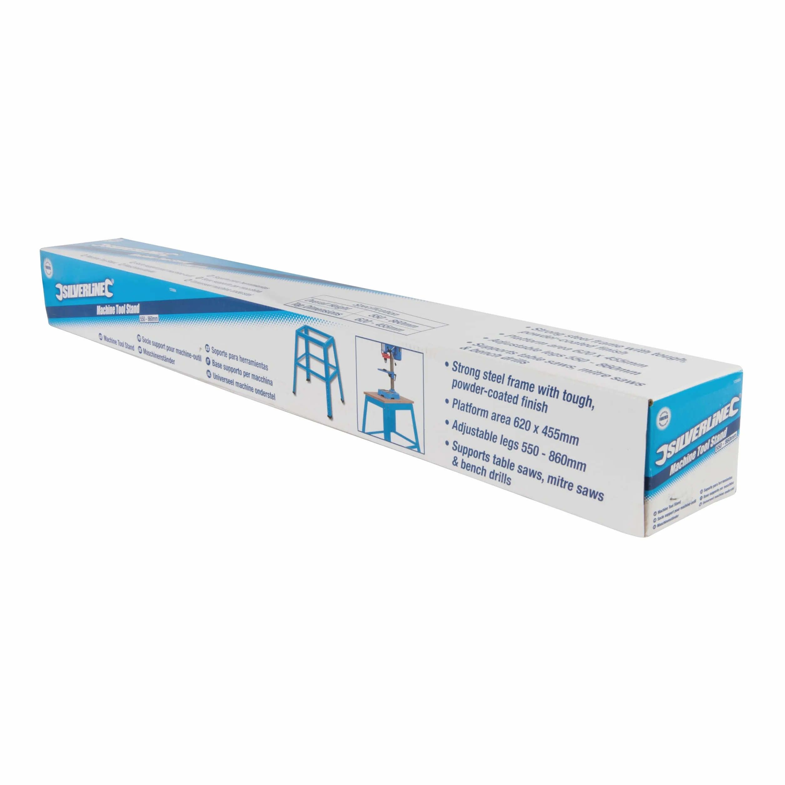 Silverline 129984, Banco da appoggio per macchine utensili, Blu, 550-860 mm