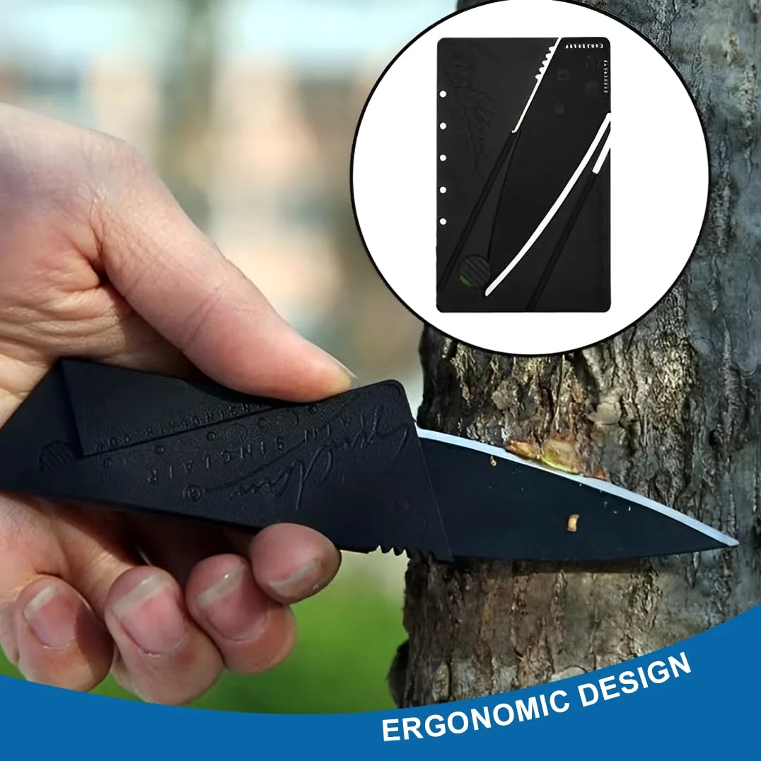 4 Pezzi Coltello Per Carte Di Credito, Coltello Pieghevole Per Carte Di Credito, Coltello Tascabile Per Esterni, Mini Coltello Tascabile per Campeggio, Escursionismo, Caccia