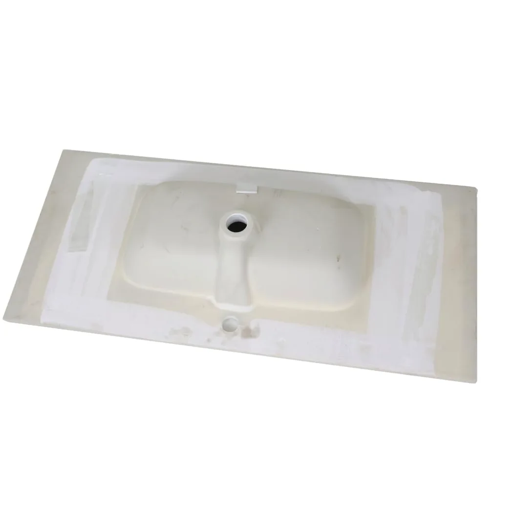 Lavabo ad Incasso in Ceramica Bianco Lucido Rettangolare per Mobili Bagno (101x46 cm)