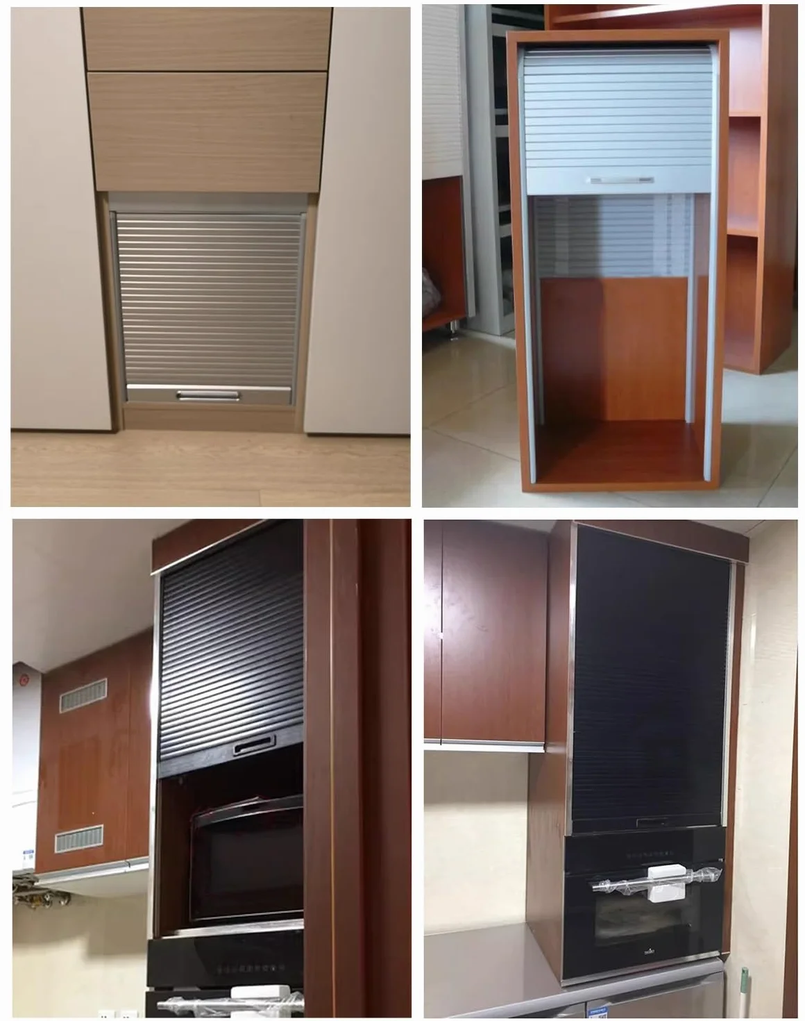 ZIMGOD Porta a Soffietto Anta Scorrevole a Serrandina Kit per Mobile da Cucina, Ante Pieghevoli per Armadio/Credenza/Guardaroba, Serranda Avvolgibile di Ricambio con Guide(Black,45x80cm (18x32))