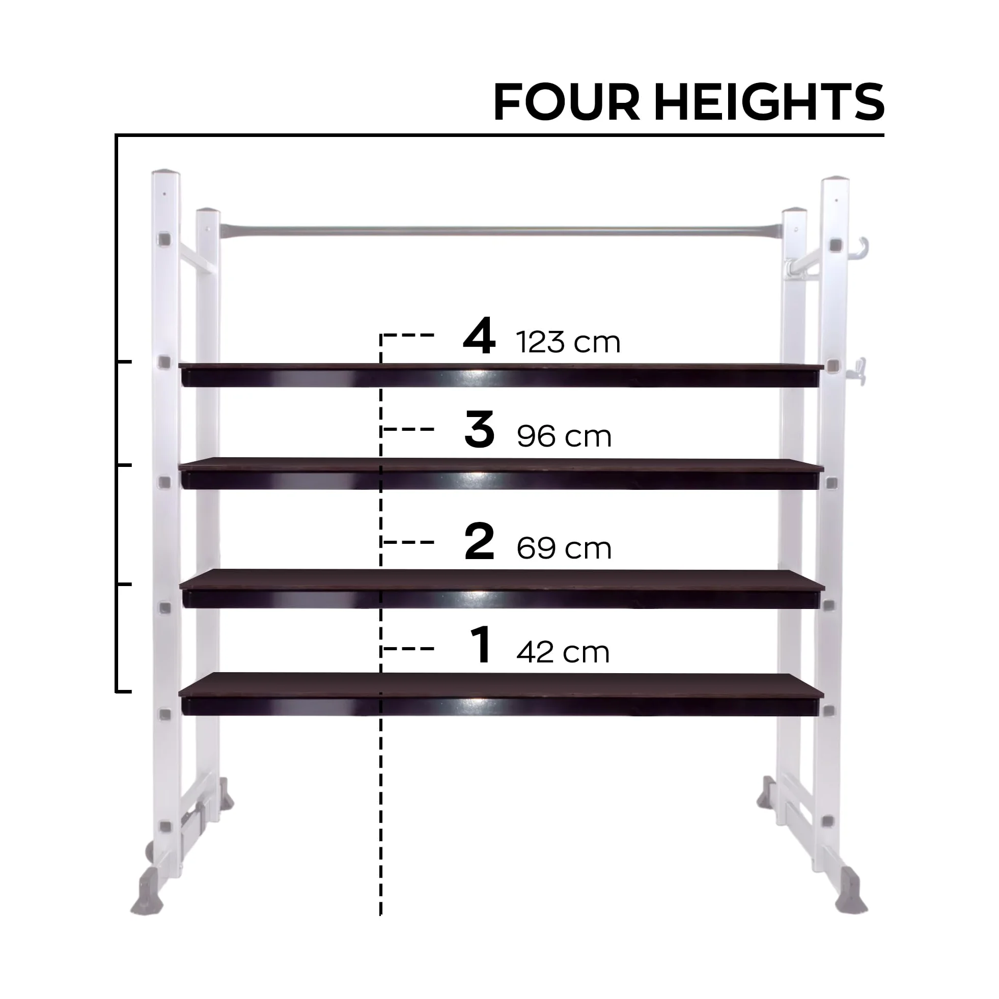 BOUDECH® RIG 100 – Impalcatura Multifunzione Trabattello 3 in 1 H165,5 cm Scala Ponteggio da Lavoro con Ruote in Alluminio Portata max 150 Kg