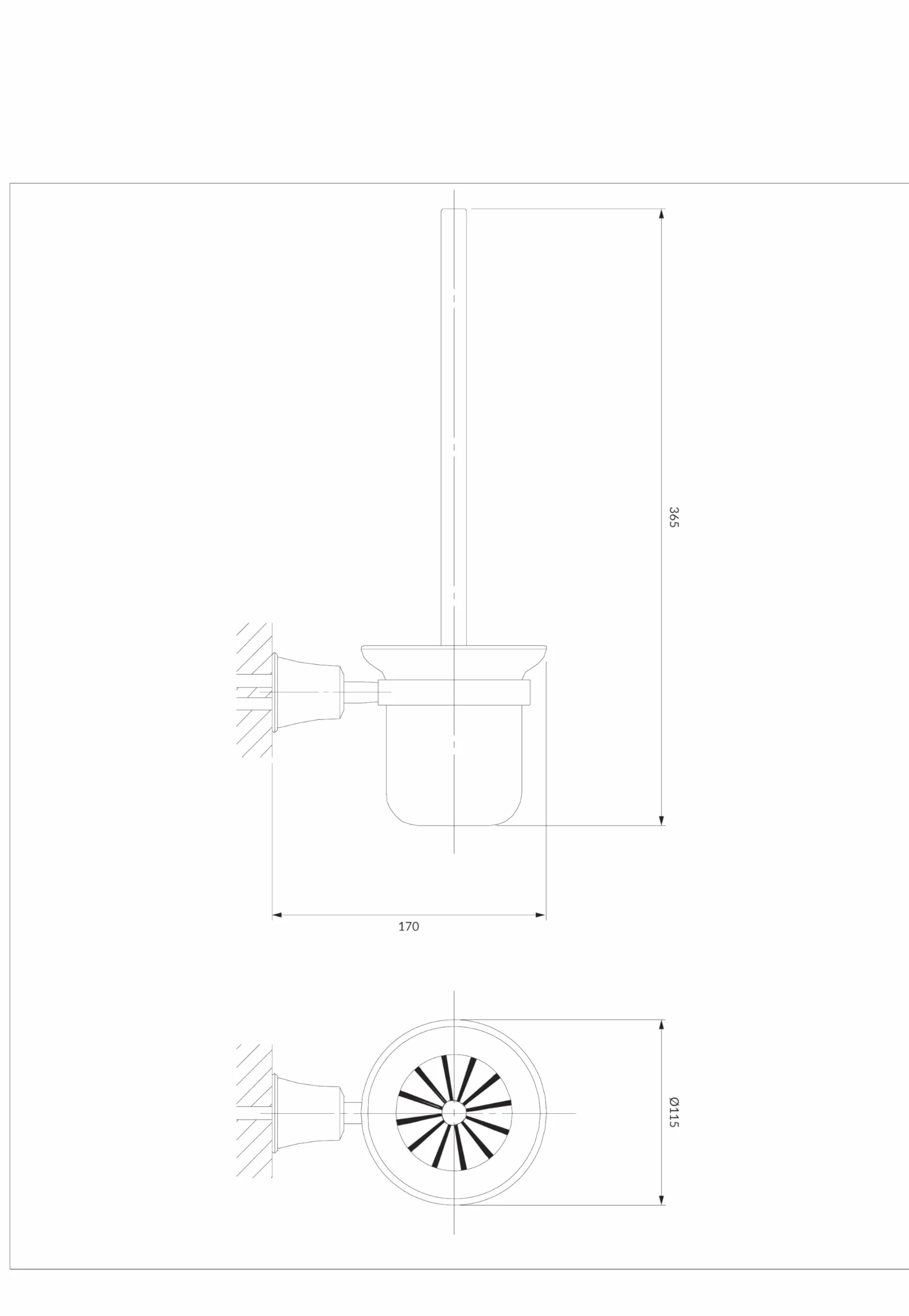 Omnires AL53620CR, Scopino per WC da appendere ART LINE, Chrome