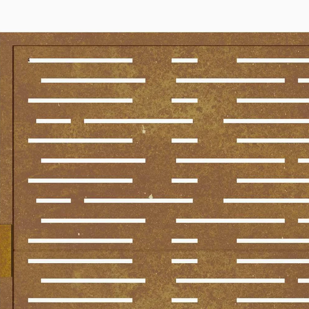 vidaXL Cancello da Giardino 100x75 cm in Acciaio Corten Design Quadrato, cancello, cancello in Acciaio, cancello da Esterno, cancello di Sicurezza