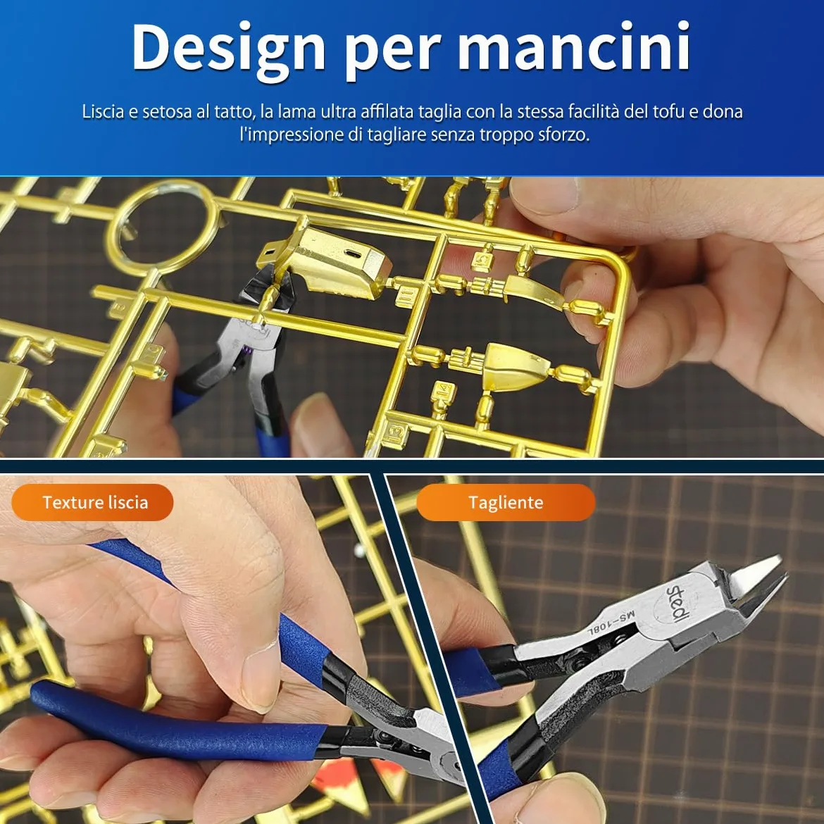stedi Tronchesina Ultimate Model, [versione per mano sinistra] Tronchese ultrasottile a taglio singolo per hobby per riparazione Gundam, modello in plastica e modellini in miniatura, 12,7 cm