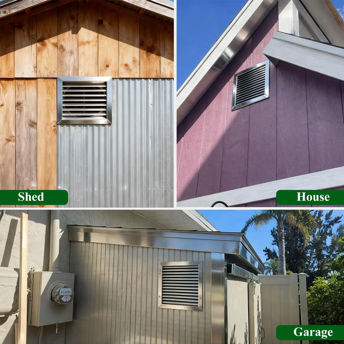 Griglia di Ventilazione Esterna a Parete con Schermo in Acciaio Inox 304 per sottotetto, capannone e Garage, Dimensioni 75x85 cm (30x33 Pollici), per Un Flusso d'Aria Migliorato.
