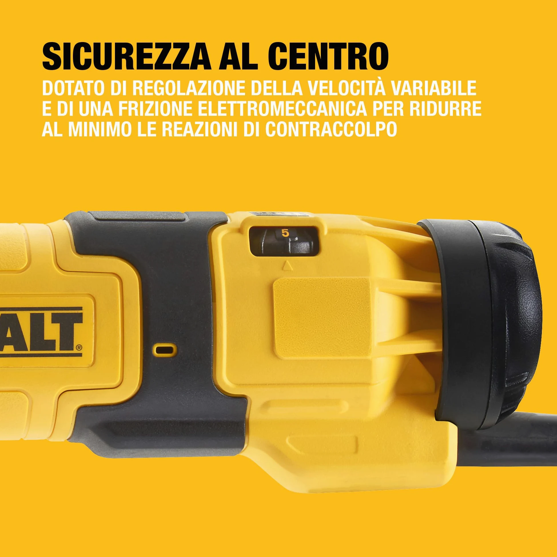 DEWALT 1500W 125mm Smerigliatrice Angolare a Velocità Variabile con Interruttore No-Volt - Kit di Levigatura, DWE4257KT-QS