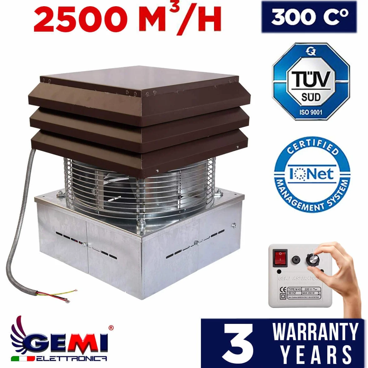 Gemi Elettronica Aspiratore Base per Camino con Regolatore 6 Velocità