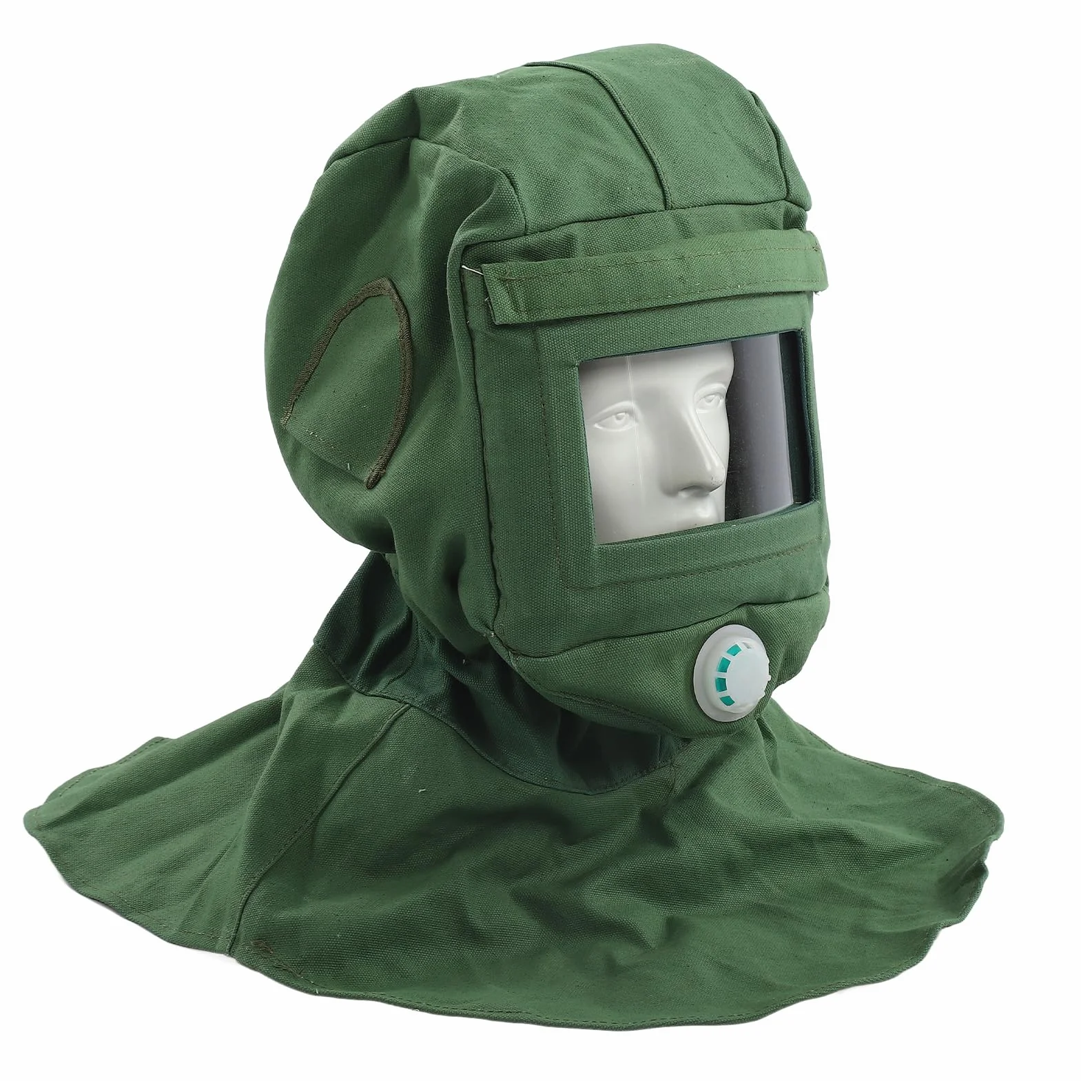 Cappuccio con Cappuccio per Sabbiatura Maschera Protettiva per Sabbiatrice a Scialle in Tela Maschera Antipolvere per Strumento di Sabbiatura del Protezione per il Collo