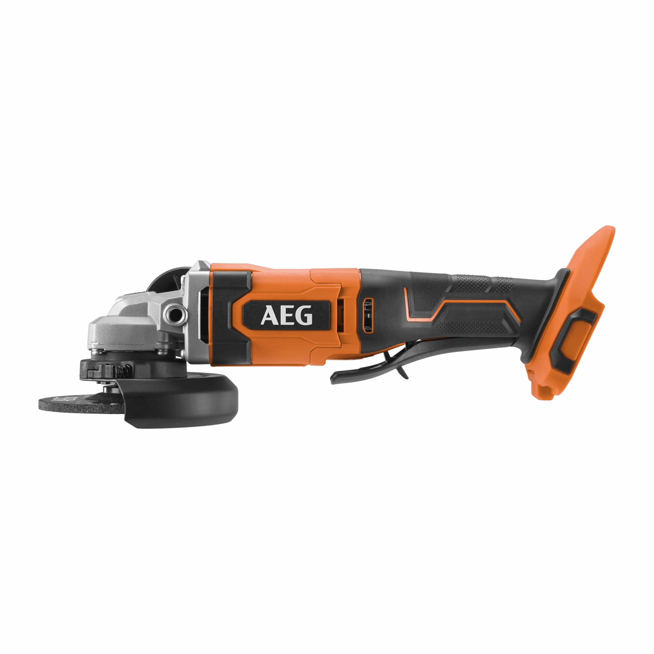 AEG - Smerigliatrice 125 mm senza fili 18 Volt, 9200 giri/min con 2 batterie Pro litio 4,0 Ah, caricatore e borsa - BEWS18-125X2-402B
