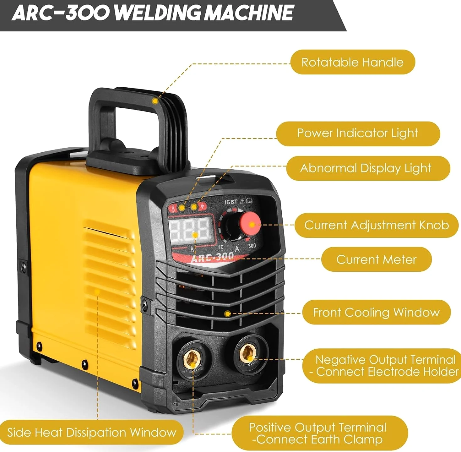 Saldatore 300 A 220 V ARC Saldatore Inverter MMA IGBT Inverter Saldatore Digital Display Lcd Portatile Con Elettrodi Saldatrice Morsetto Di Lavoro