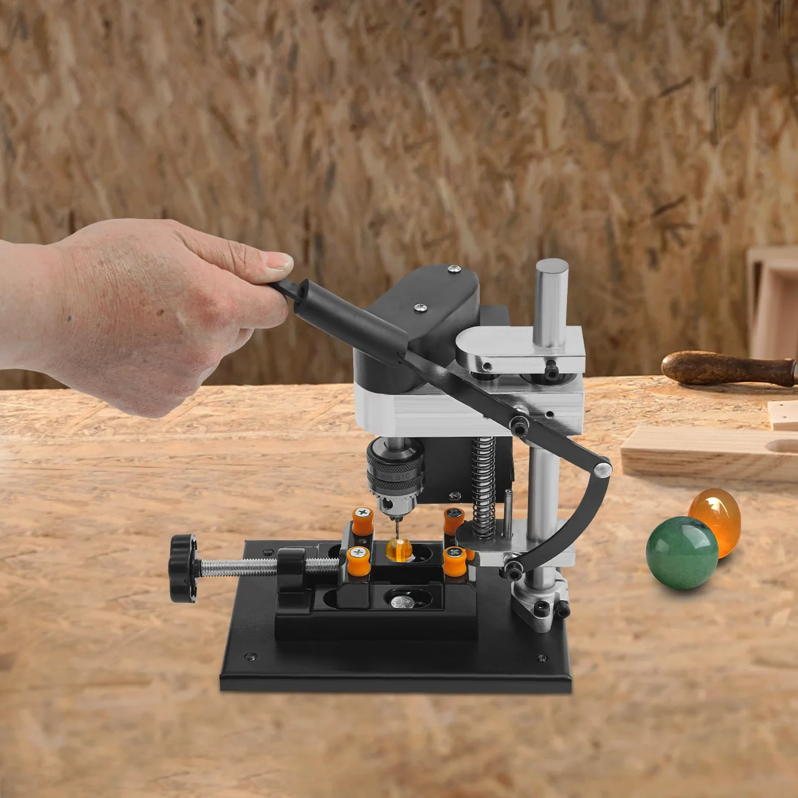 Mini trapano a colonna, potenza 250 W, regolabile in 7 livelli, corsa 50 mm, trapano elettrico a supporto per metallo, legno