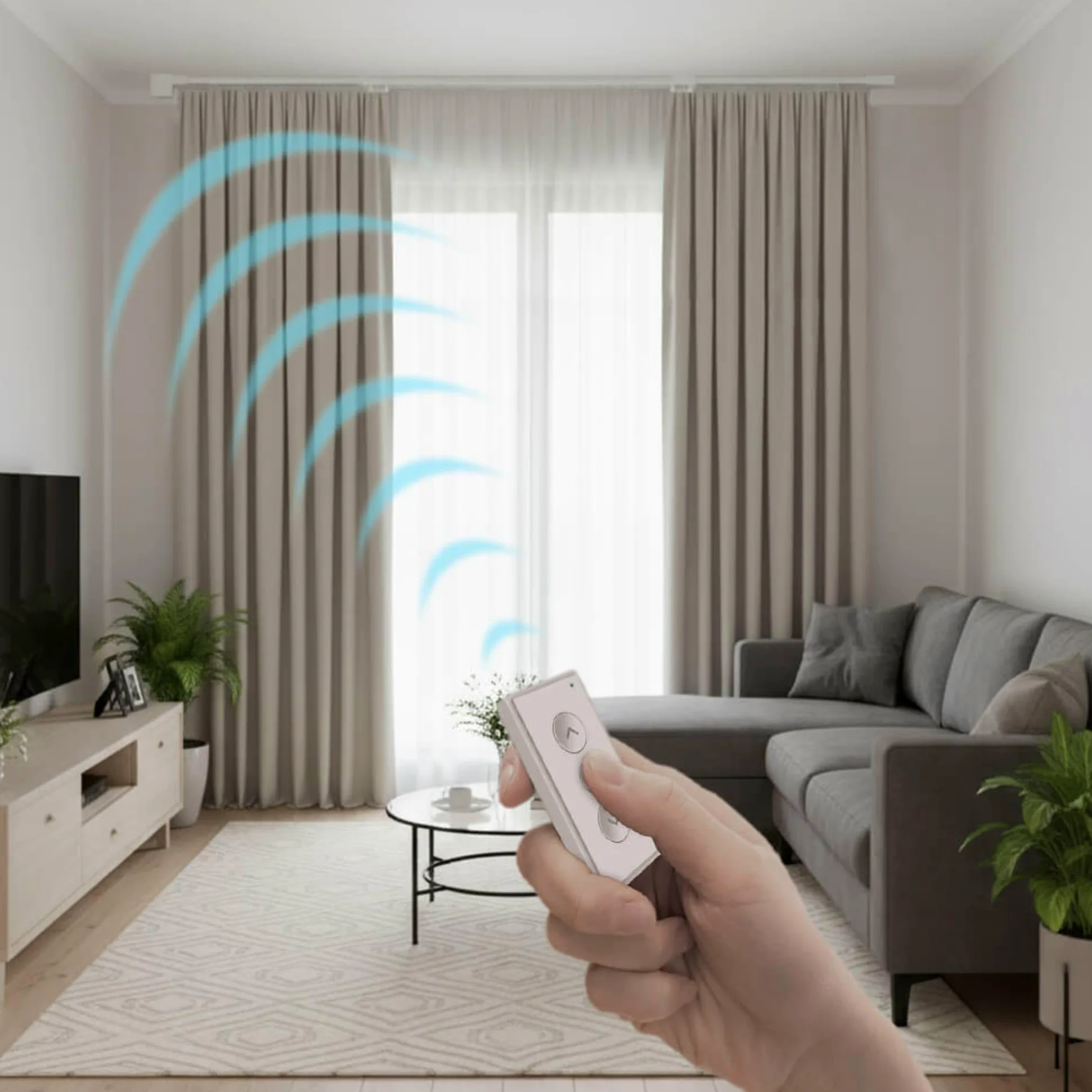 Binario Estensibile Motorizzato per Tende FabTrack, Larghezza 1,5-2,6 metri, Apertura Centrale delle Tende, Motore WiFi e Telecomando, Compatibile con Google Home, Alexa e App Tuya Smart