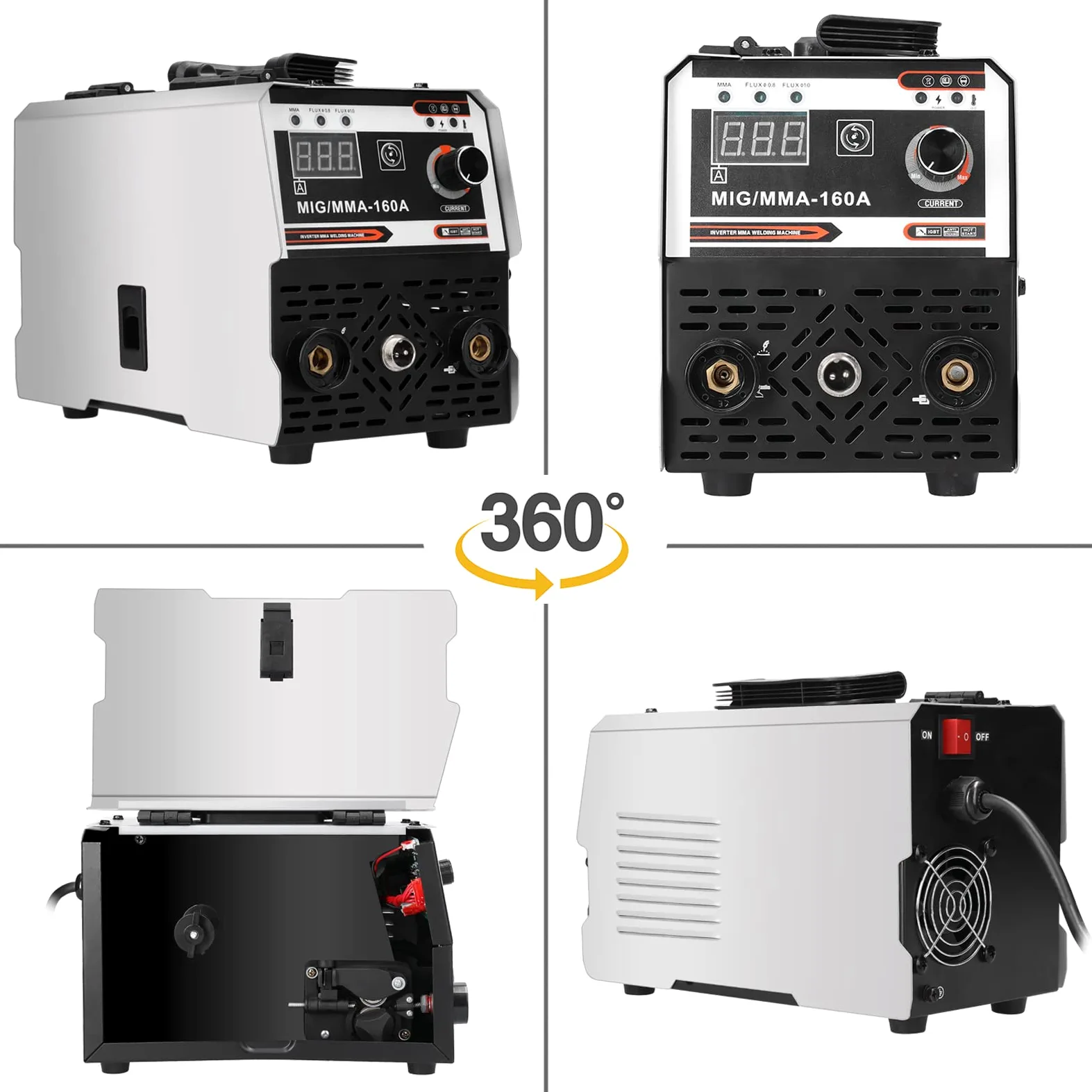 Saldatrice 2 in 1, saldatrice a filo continuo, saldatura a CO2 e saldatura manuale Saldatrice DC IGBT multifunzione con inverter Meccanismo di alimentazione del filo integrato