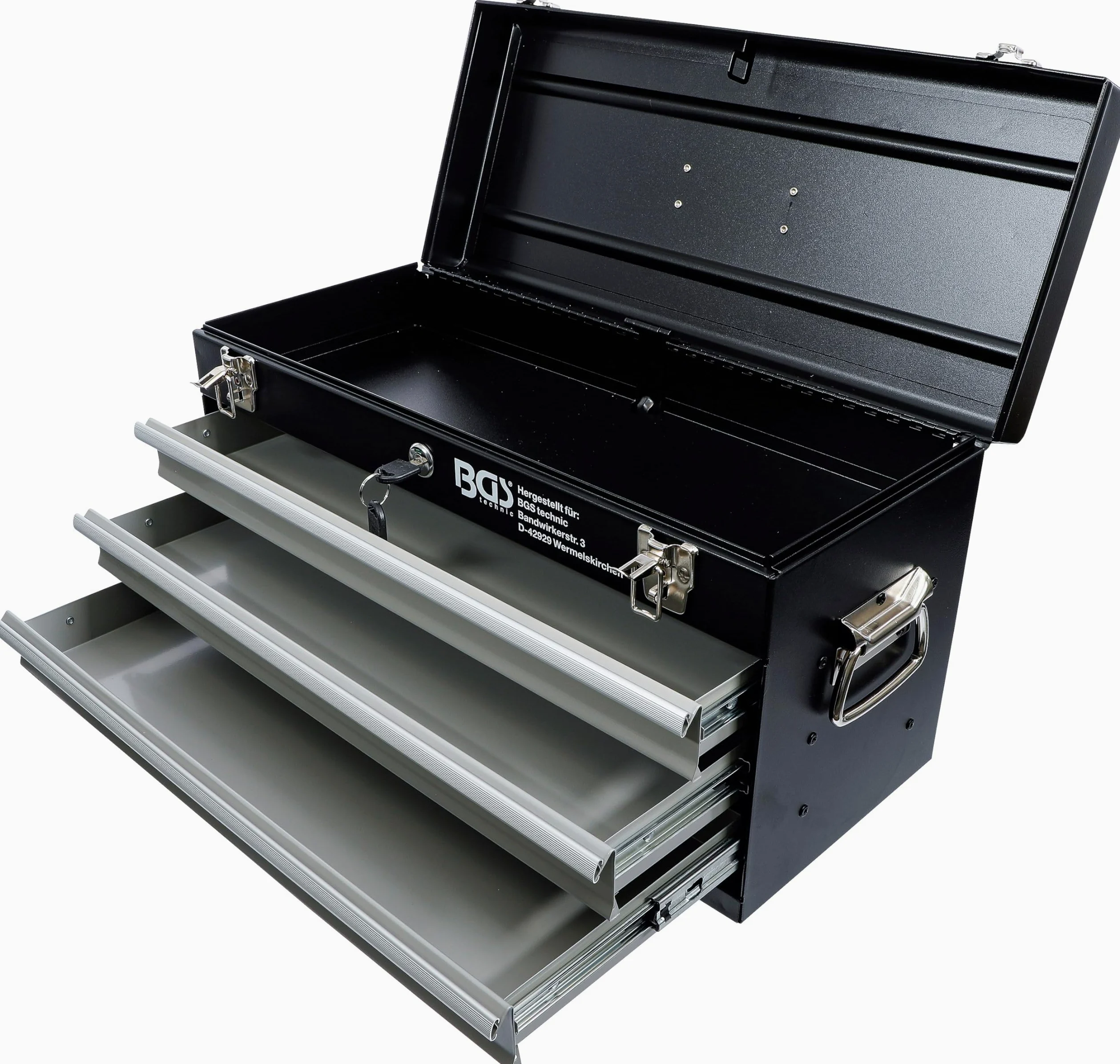 BGS 3312 | Valigetta utensili in metallo, vuota | 3 cassetti