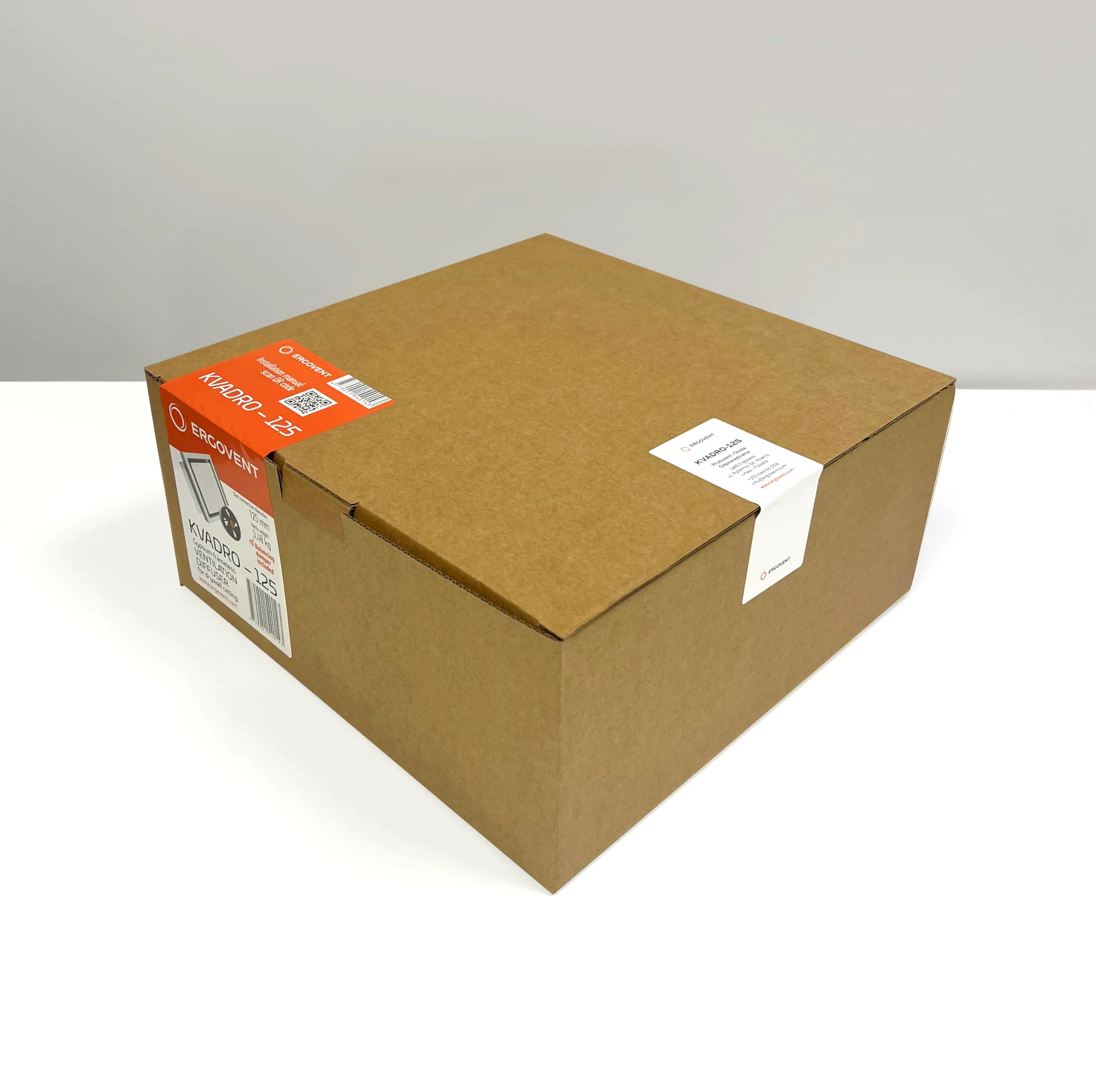 KVADRO-100 - Presa di ventilazione quadrata senza cornice - valvola a disco da 100 mm con magnete - diffusore verniciabile 4"