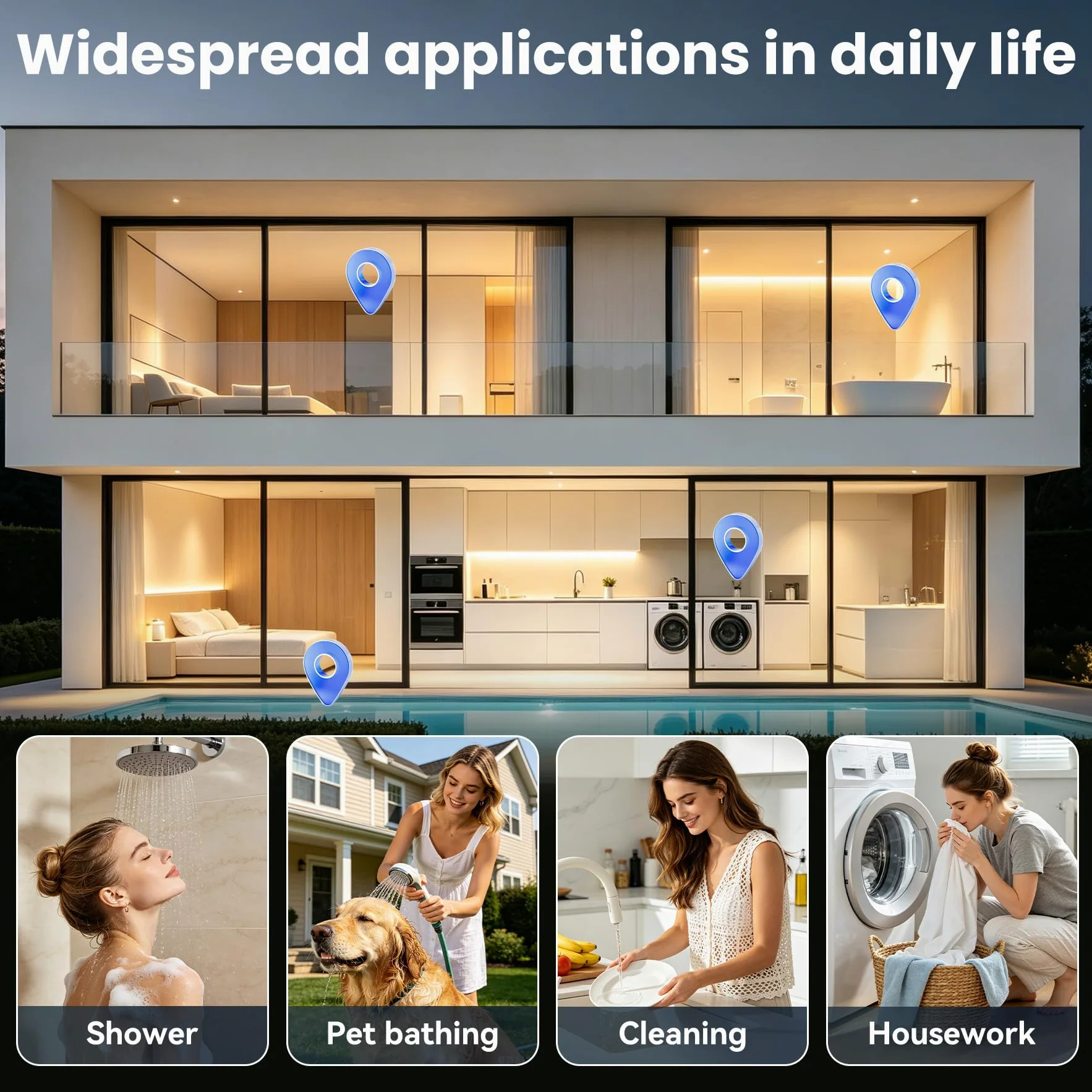 8L GPL Scaldacqua a Gas Liquefatto,Uscita Dell'acqua Calda 8L/min,16KW Shower Water Heater Gas Bagno Riscaldatore di Acqua Calda di Induzione Riscaldatore Della Parete (8, Litri)