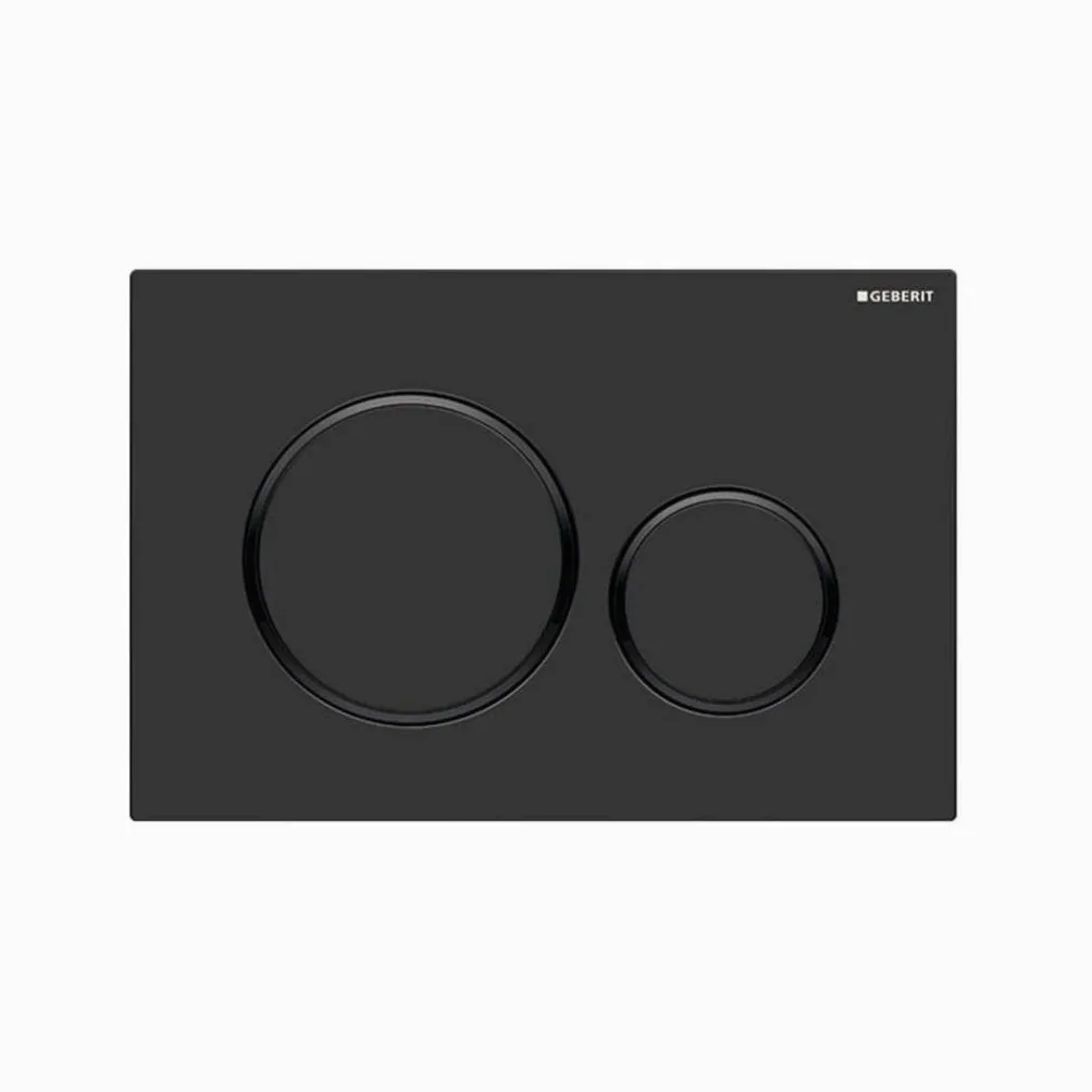 Geberit, Placca di comando Sigma20 115.882.16.1, per risciacquo a 2 quantità, colore nero opaco, nero 115882161