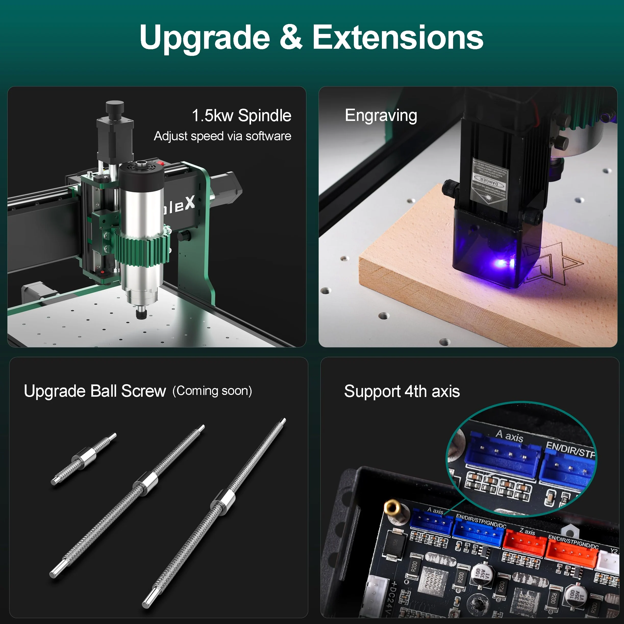 Fresatrice verticale CNC 3060-Evo Max, completamente in metallo con doppio asse XYZ, guide lineari in acciaio con fresatrice superiore da 800 W, ideale per il taglio di alluminio, ottone