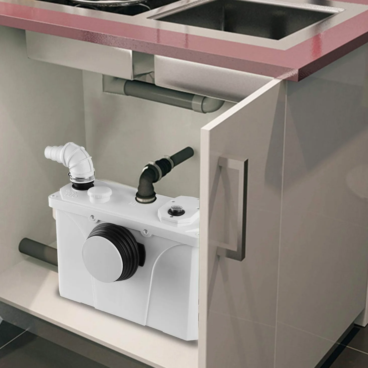 Sonnewelt 700 W pompa Trituratore WC Maceratore pompa da per acque luride 190L / min con lame in acciaio inox e carbone attivo, per doccia, wc e lavabo