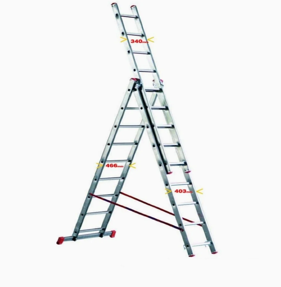 OR312 SCALA ALLUMINIO 3 TRONCHI 12 PIOLI M 3,40 EN131