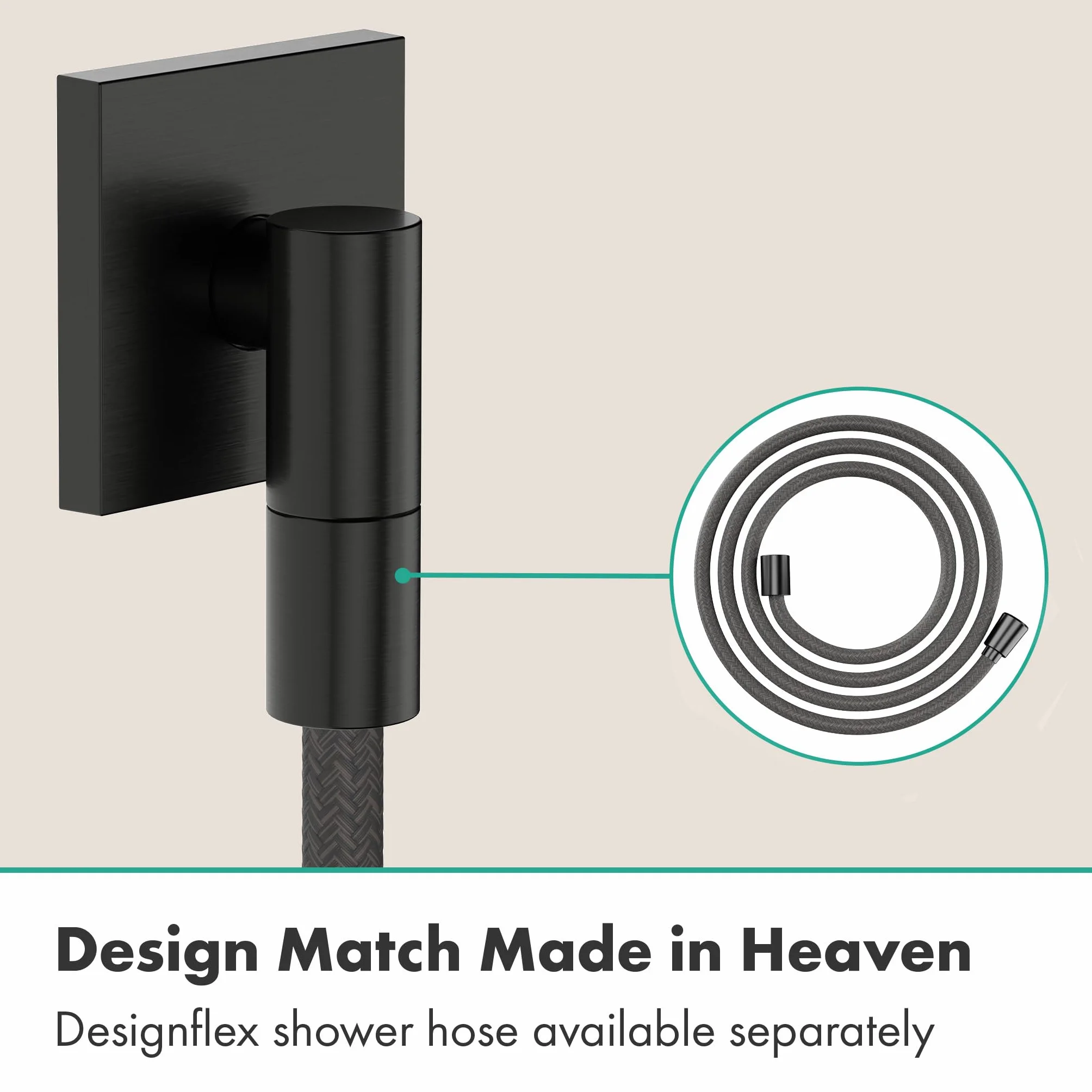 hansgrohe FixFit Fine E - Uscita doccia a muro, Raccordo tubo doccia con valvola antiriflusso, Connettore tubo doccia, cromo nero spazzolato, 28883340