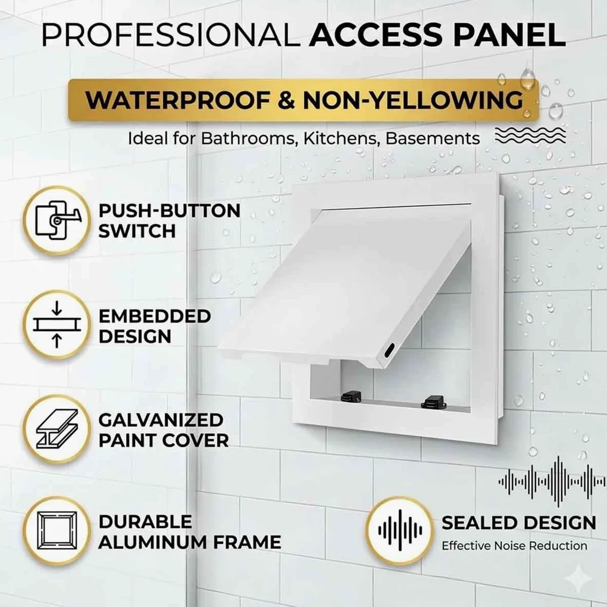 Sportello Ispezione Pannello Porta Di Accesso, Botola Ispezione Cartongesso, Pannello Di Ispezione Metallo 20 25 30 35 40 45 50 55 65 75cm Per Parete E Soffitto(Bianca,550x700mm)