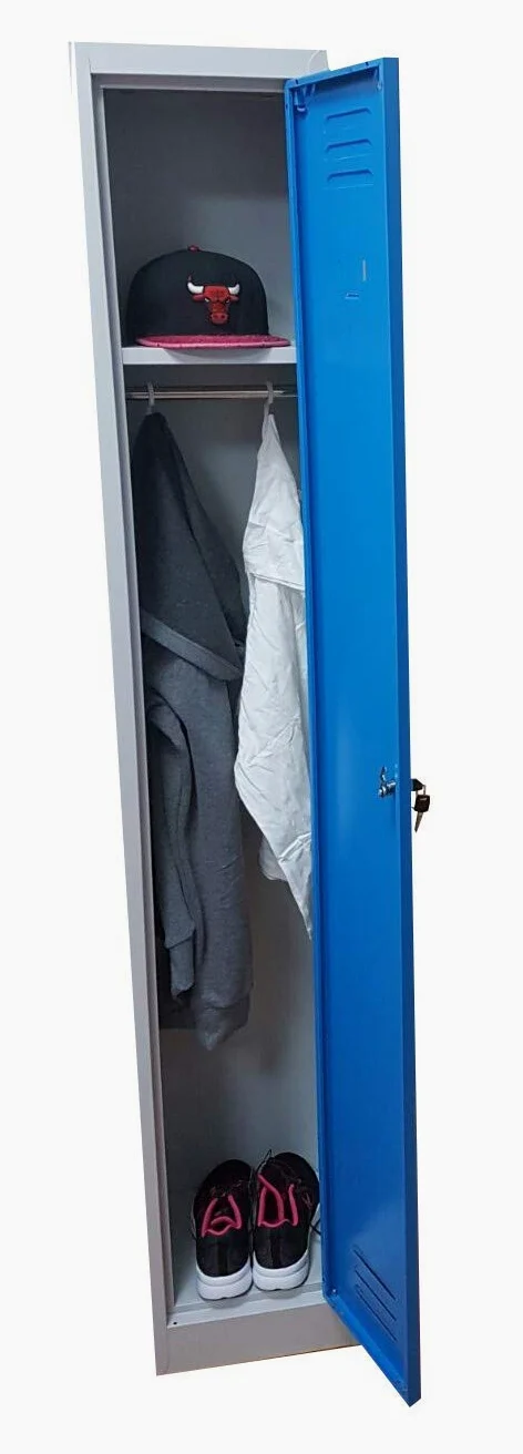 Armadio Armadietto spogliatoio in metallo SLIM SALVASPAZIO dim.cm.30x30x180h anta Arancione