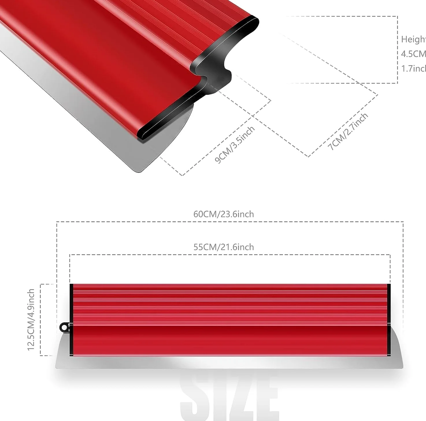 suokoun Spatole per Stucco, 60 cm, con lama in acciaio inossidabile da 0,35 mm, coltello semi flessibile per cartongesso per cemento e pareti in calcestruzzo