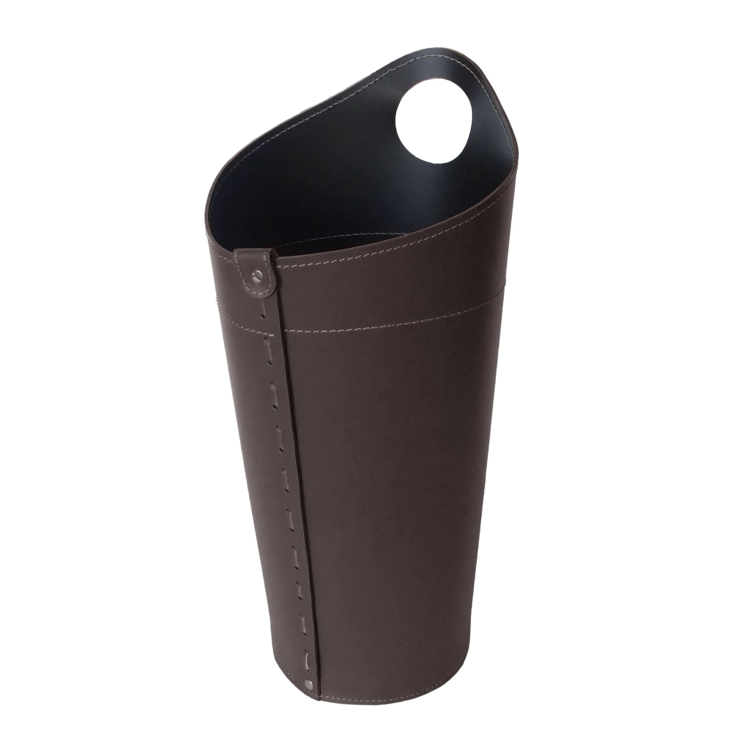 LIMAC Design NILAR, Set Ferri da Camino con Manico in Cuoio, Borsa Porta-Ferri Moderno in cuoio, Attrezzi da Caminetto, Sacca portaferri, Prodotto in Italia. Marrone Scuro
