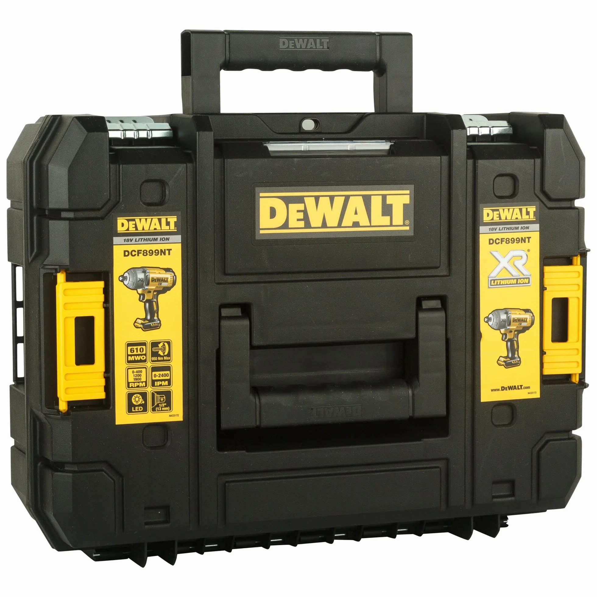 DEWALT DCF899NT-XJ Trapano Avvitatore a Impulsi Attacco 1/2", Motore Brushless, in Valigetta TSTAK Senza Batteria e Caricabatterie, 18 V