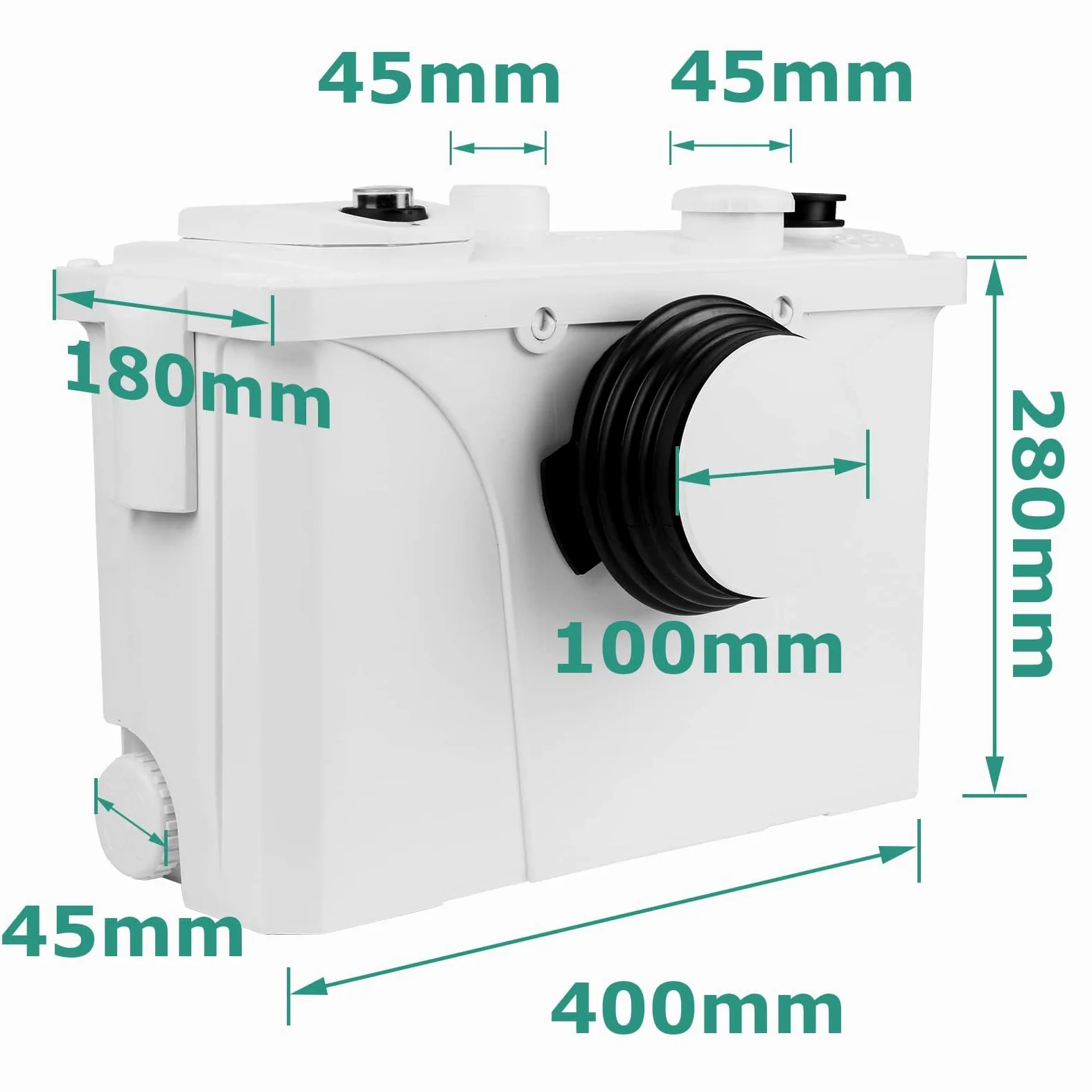 Sonnewelt 700 W pompa Trituratore WC Maceratore pompa da per acque luride 190L / min con lame in acciaio inox e carbone attivo, per doccia, wc e lavabo