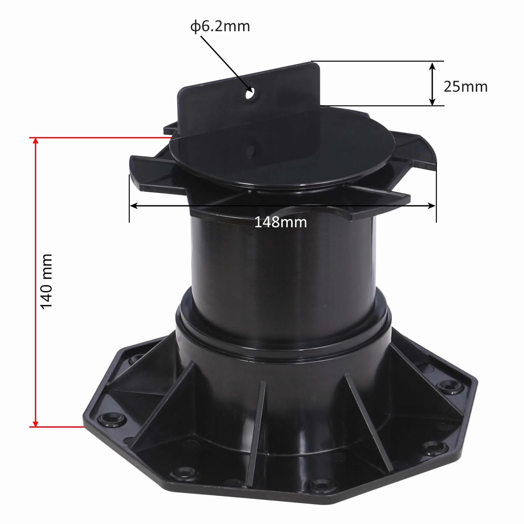 XPOtool Set 20 supporti per pavimenti galleggianti Altezza regolabile 140-210mm Max 2700 kg Piedini per decking
