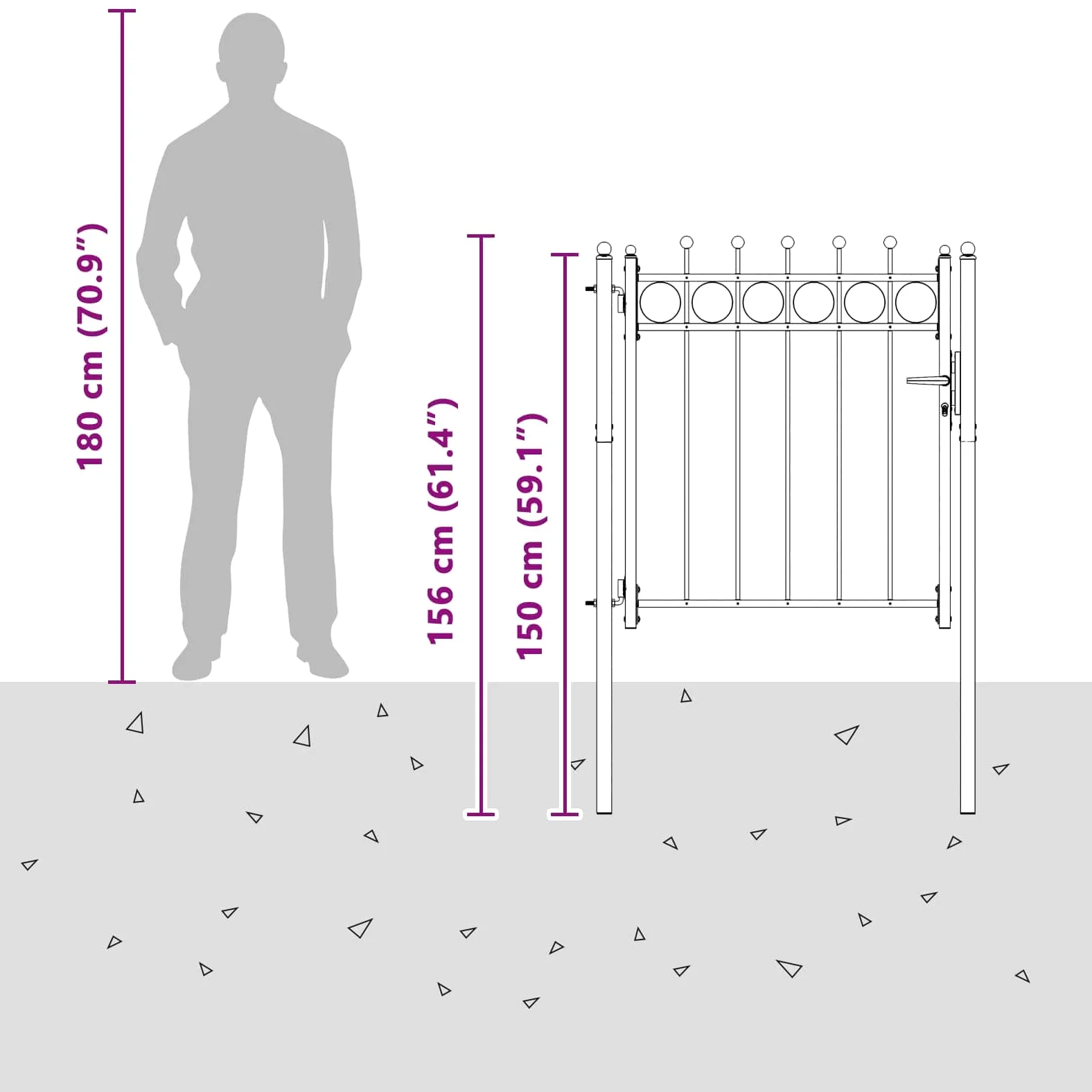 vidaXL Cancello per recinzione HORST 100 x 100 cm Metallo Nero, Cancello moderno, sicuro per entrata, barriera esterna per vialetti, accesso giardino, protezione recinto, metallo